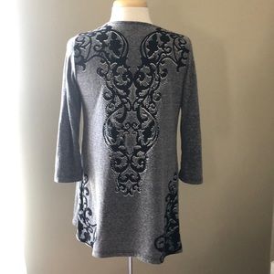 Gray embellished cardigan